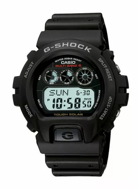 CASIO G-SHOCK MEN'S Tough Solar Atomic Black Resin Band 50mm Watch ...