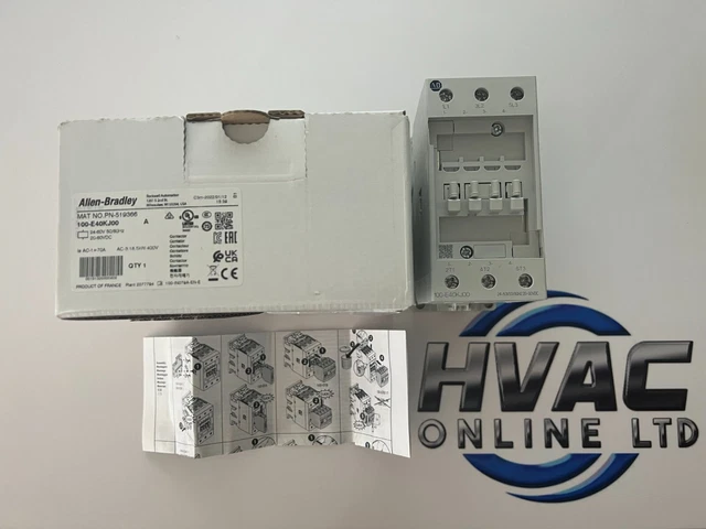 Allen Bradley 100-E40Kj00 40Amp 3 Pole Contactor 24-60V 50/60Hz 20-60Vdc