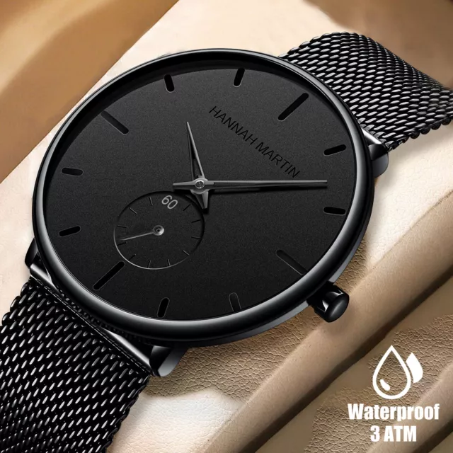 Men Quartz Watch Relojes De Hombre Minimalist Ultra Thin Stainless Steel Watches