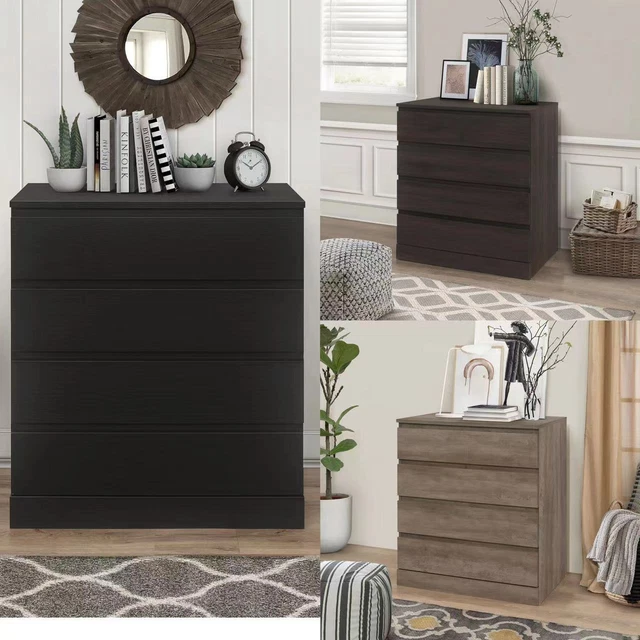 Smooth metal drawer glides Brindle 4-Drawer Dresser Bedroom Indoor Made By Wood