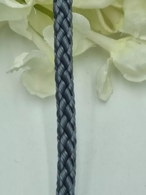 Grey Polyester Flat Braid 5mm Cord String Piping Craft Drawstring Upholstery