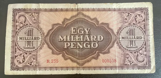 HONGRIE HUNGARY Billet 1 Milliard PENGO 1946