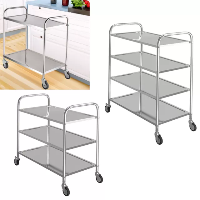 Food Drink Tea Serving Unit Mobile Trolley Catering Kitchen Cart Train W/ Wheels