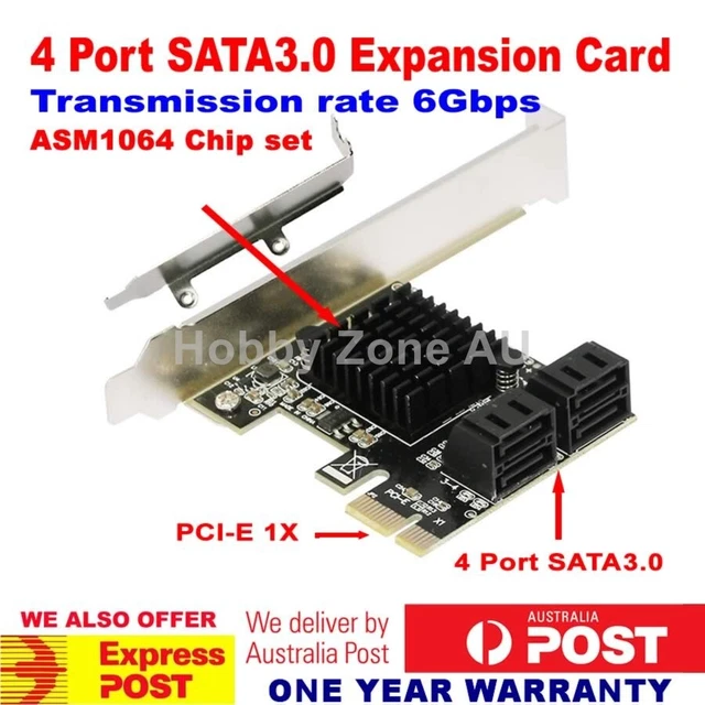 PCIE 3.0 To 4-Ports 6Gbps SATA III Expansion Card For Desktop PCs Plug And Pl