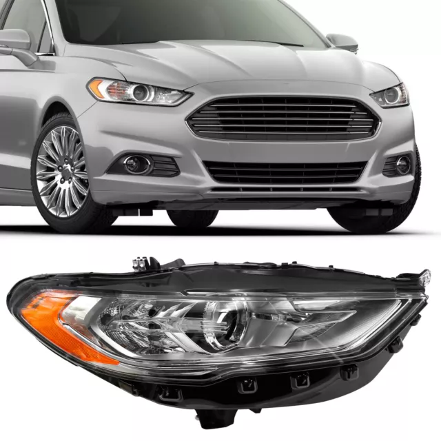 Passenger Side Halogen DRL Projector Headlight For 2017 2018 2020 Ford Fusion