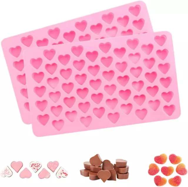2 Pack Heart Silicone Molds Non-Stick Food Grade Silicone Molds Baking Mold Reus