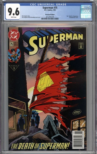 Superman #75 CGC 9.6 NM+ RARE 1st Print Newsstand Variant Death of Superman WP