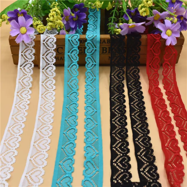 10 yards stretch elastic lace ribbon 18mm lace trimmings for sewing accessories