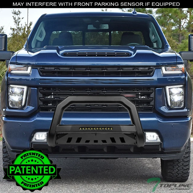 Topline For 11-19 Silverado/Sierra 2500 AVT LED Bull Bar Guard wb - Matte Black