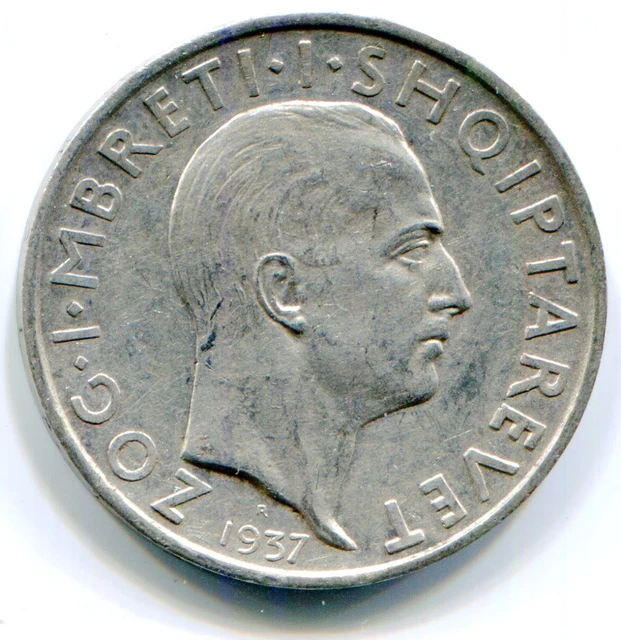 Albania Frang  1937  stunning HG beauty super rare KM-16  lotmay4137