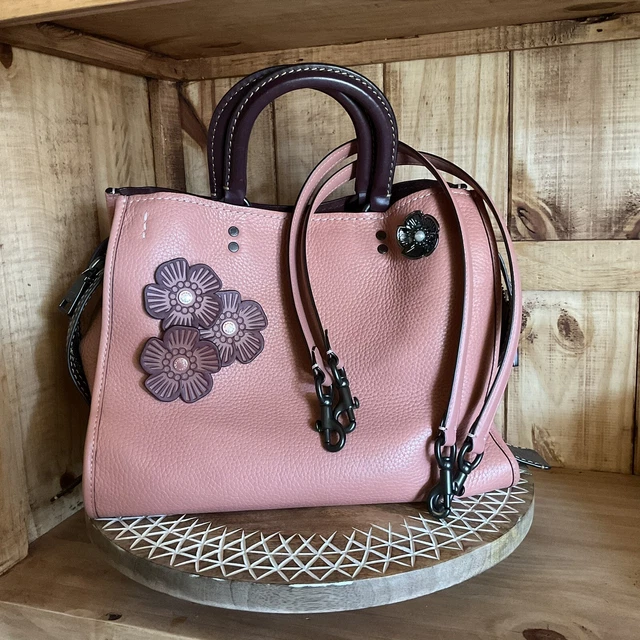Coach 1941 Rogue 25 Black And Pink Leather Bag With Tea Rose £495.00 -  Picclick Uk