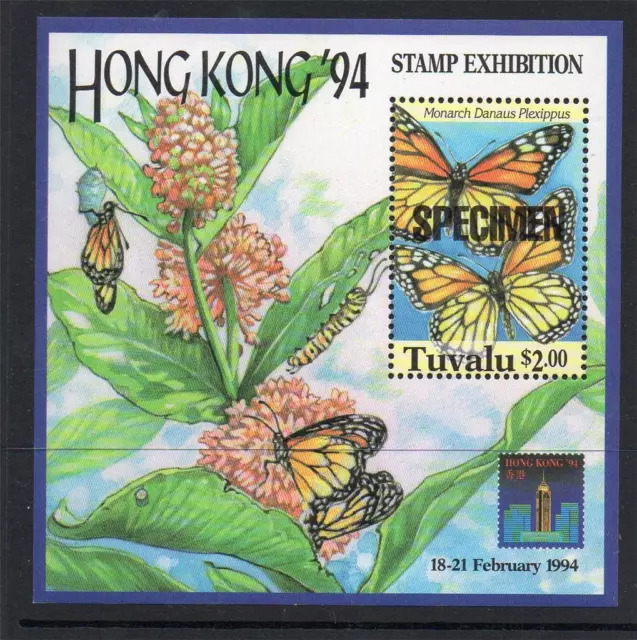 Tuvalu Mnh 1994 Ms693 Hong Kong 94 Int Stamp Exhb Specimen Opt