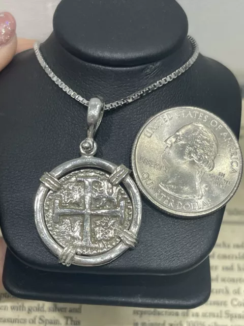 ATOCHA Massivsilber Münzanhänger aus Atocha Silberbarren mit Silberkette 2