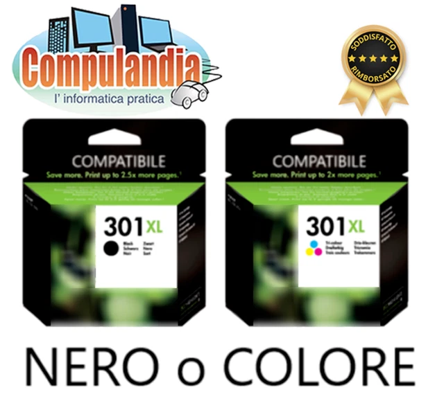 Compatibile HP 301XL CH563EE NERO / 301XL CH564EE COLORI - Cartuccia a Scelta