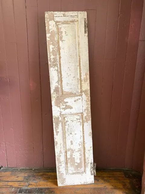 19thC. Skinny Raised Panel Door, 75.5"H x 17"W Mortise & Tenon Corners, 2 Panels
