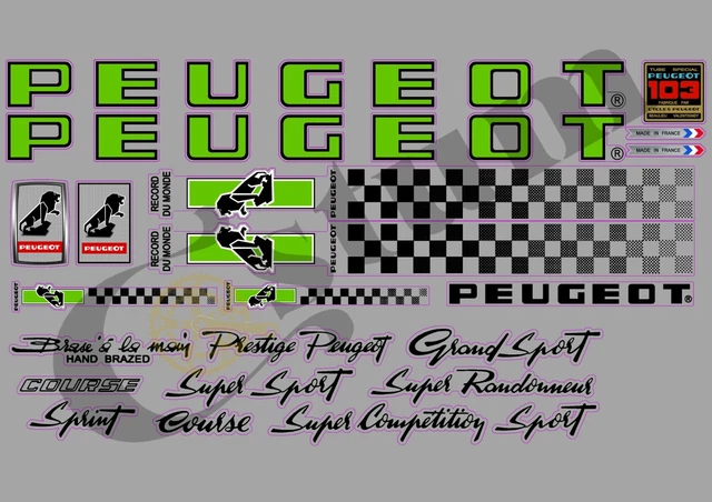 Autocollants PEUGEOT Pour Vélo - Stickers PEUG416 - Neuf - Fabriqué En France