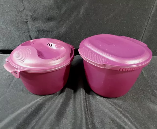 Tupperware Microwave Rice Cooker Purple Large 3L Or 12 Cup