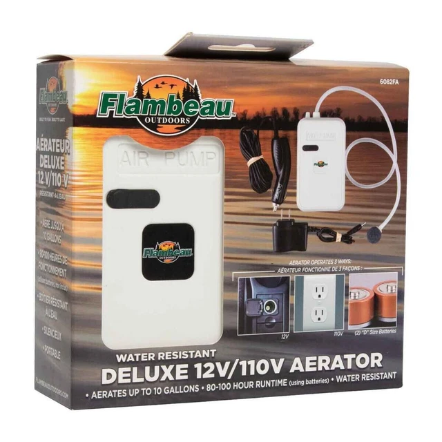 Flambeau Deluxe Fla6082Fa 12V/110V Bait Aerator Flambeau Deluxe Fla6082Fa 12V/110V Bait Aerator