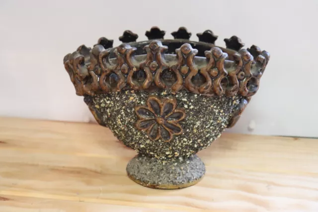 Chirens Poterie petit cache Pot , vase terre cuite vernissée modèle rare