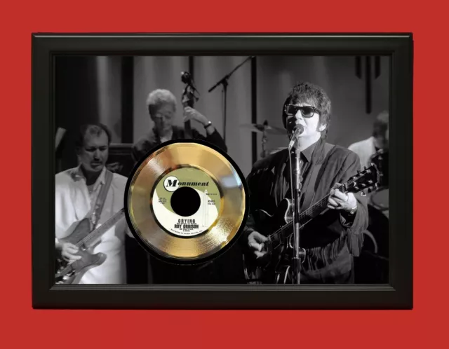 Roy Orbison Crying Poster Art Wood Framed 45 Gold Record Display C3