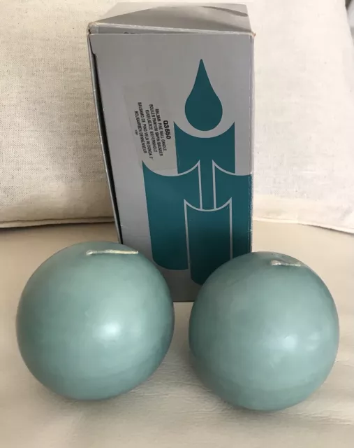 Set of 2 PartyLite 3" Ball Candles Balsam Pine/Evergreen Scent Q3650 New