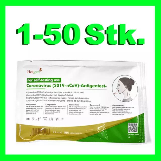 HOTGEN Nasal Antigen Laientest Corona Schnelltest 1-50 Stk MHD 11/2025