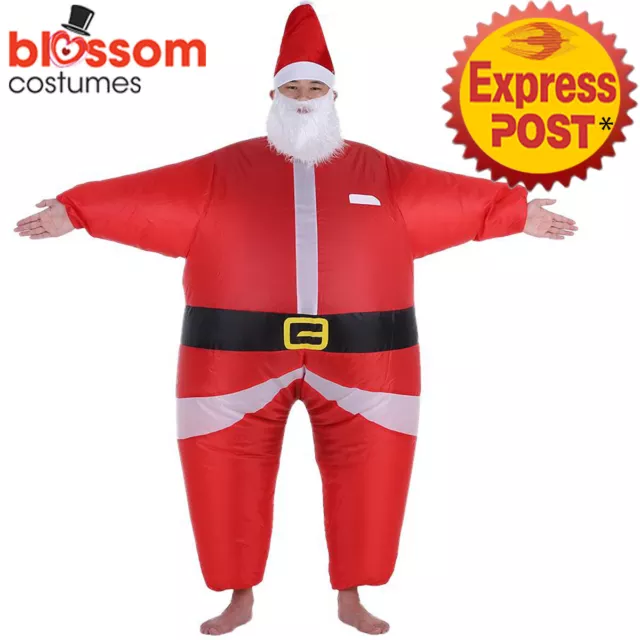 K354 Inflatable Santa Claus Costume Suit Funny Christmas Xmas Fancy Dress Outfit