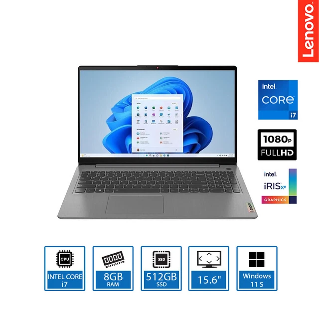 LENOVO IDEAPAD 3 15ITL6 Laptop i7-1165G7 8GB RAM 512GB SSD 15.6" FHD ...