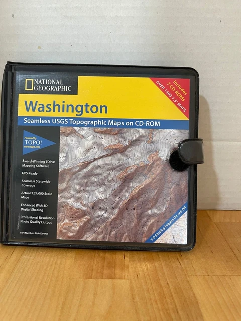 National Geographic TOPO! USGS Topographic Maps 7 CDs WASHINGTON