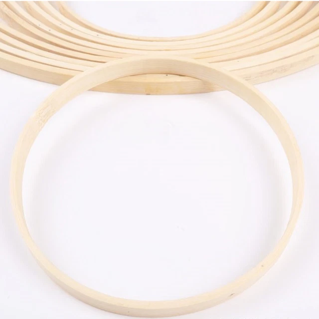 20 pz anelli in legno fai da te e corona ricamata artigianale