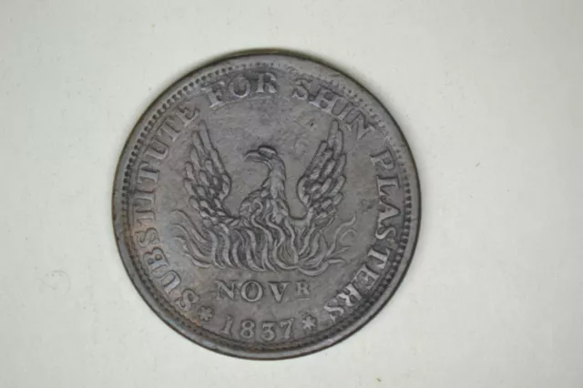 1837 Hard Times Token-Phoenix Rising- Porous EF with amazing Pedigree flip.