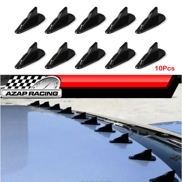 10Pcs Universal Vortex Generator PP EVO-Style Roof Shark Fins Spoiler Wing Kit