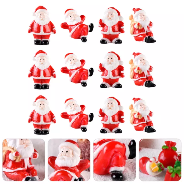 12pcs Xmas Tabletop Ornament xmas decor christmas decorations Miniature Santa