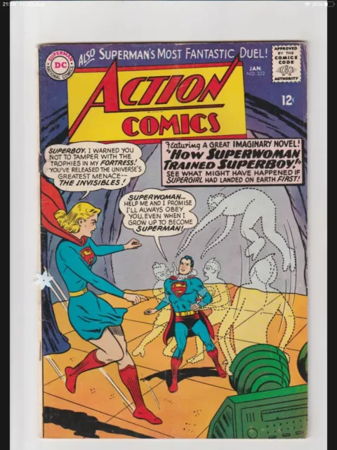 Action Comics #332 (May 1964, DC) VG  Superman Supergirl Superboy Luthor