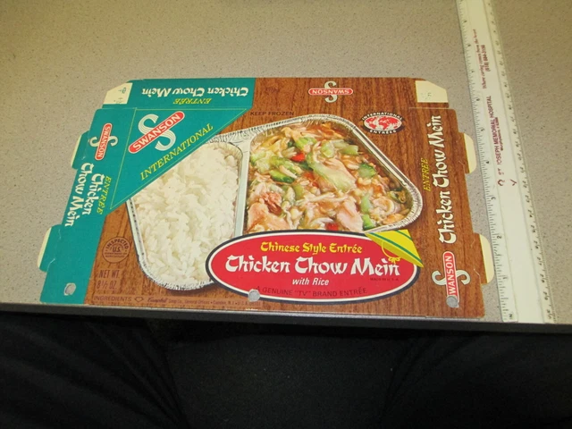 SWANSON 1971 TV dinner CHINESE CHICKEN CHOW MEIN RICE frozen food box UNUSED