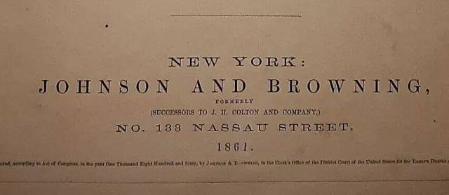 Old 1861 Johnson Atlas Map ~ MICHIGAN - WISCONSIN ~ DETROIT - MADISON - SUPERIOR 3