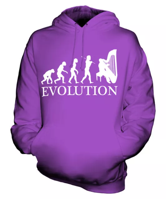 Harp Player Evolution Of Man Unisex Hoodie Mens Womens Ladies Gift Musician