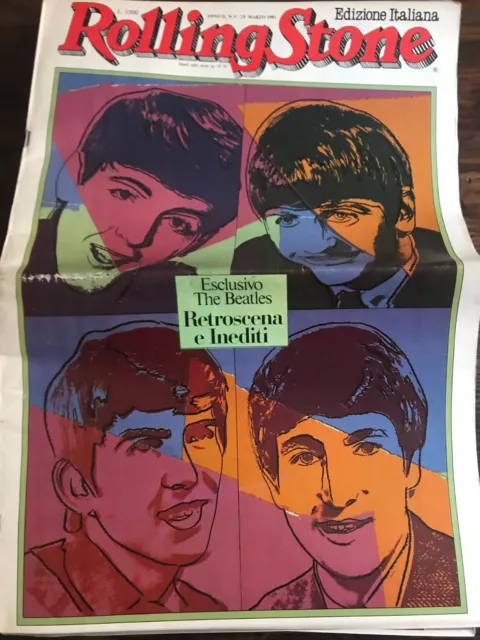 Rivista Rolling Stone Edizione Italiana Numero 6 Anno 2 Esclusivo The Beatles