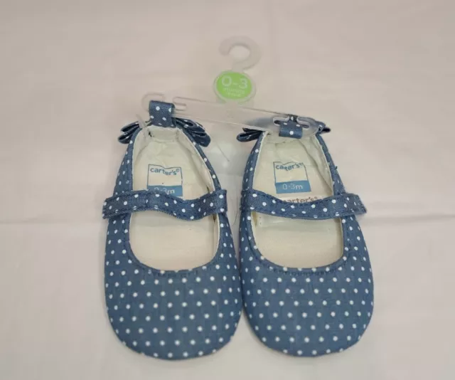 Carter's Baby Girl Blue Polka Dot Flats/Mary Jane Shoes