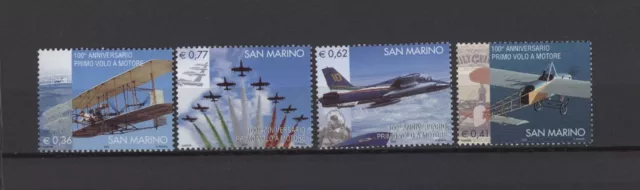 S45763 San Marine 2003 MNH Ersten Flugzeug Motor 4v