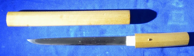 Antique Japanese Late Koto Tanto, Very Active Hada, Silver Habaki