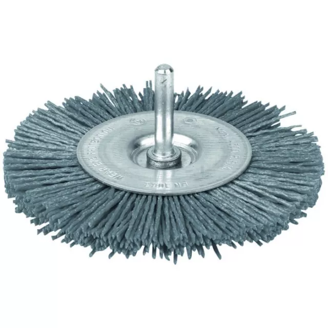 Brosse circulaire abrasive nylon gris ° 100 mm pour perceuse SCID polissage bois