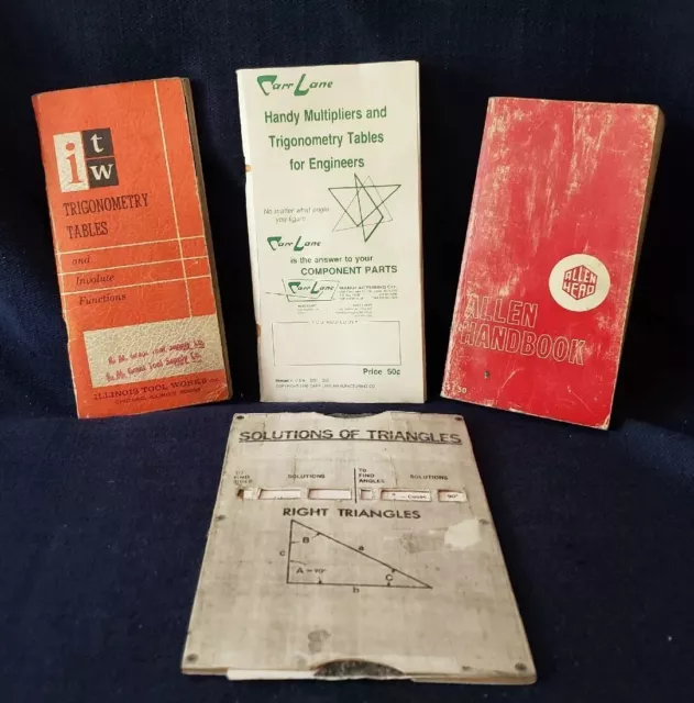 Lot of Drafting Books ITW Trig Tables, Carr Lane Multipliers, Allen Handbook++++