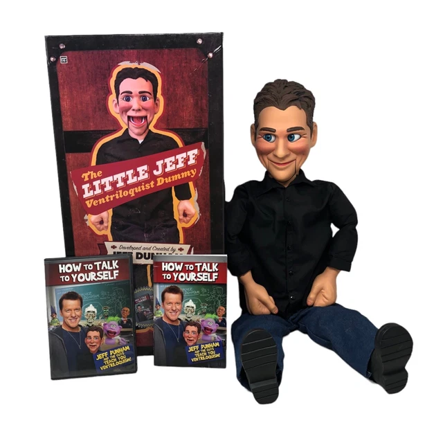 LITTLE JEFF DUNHAM Ventriloquist Dummy In Box w/ Teaching DVD & Manual