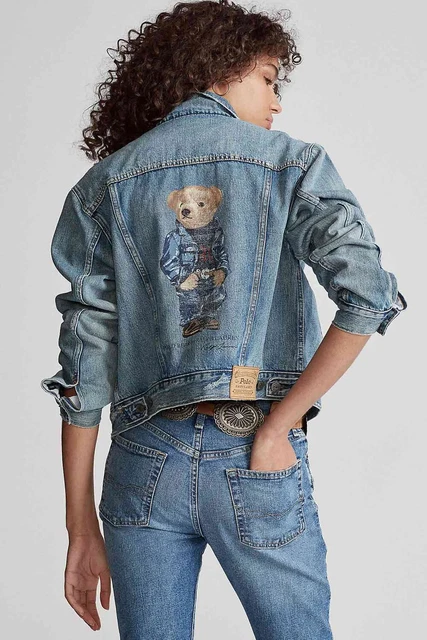 Ralph lauren denim jacket bear Clearance
