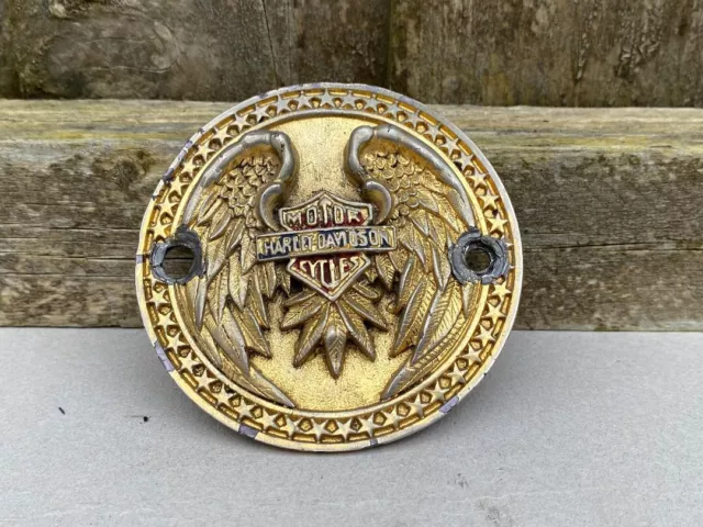 Vintage Harley Davidson Metal Eagle And Shield Emblem