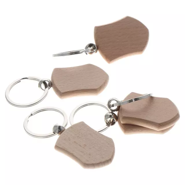 Shield Shape Blank Wooden Key Chain  DIY Gifts Engrave Crafts