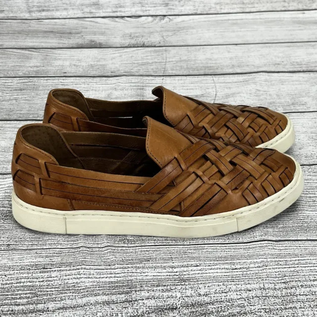 Frye Ivy Huarache Shoe Woven Leather Slip On Sneaker 3470090 Womens Sz 7 Brown