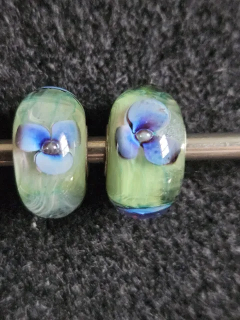 Rare Old Antique Flowers Trollbeads.  You Are Buying Both At This Amazing Price