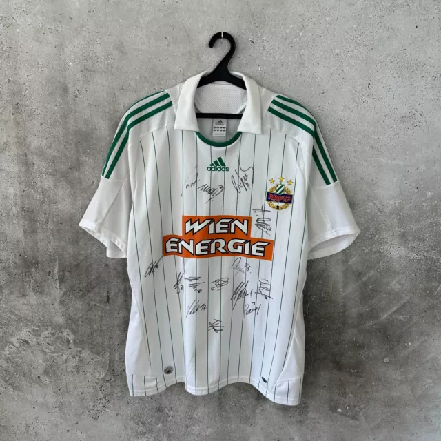 Sk Rapid Wien 2008 2009 Away Football Shirt Signed Adidas Jersey Size Xl